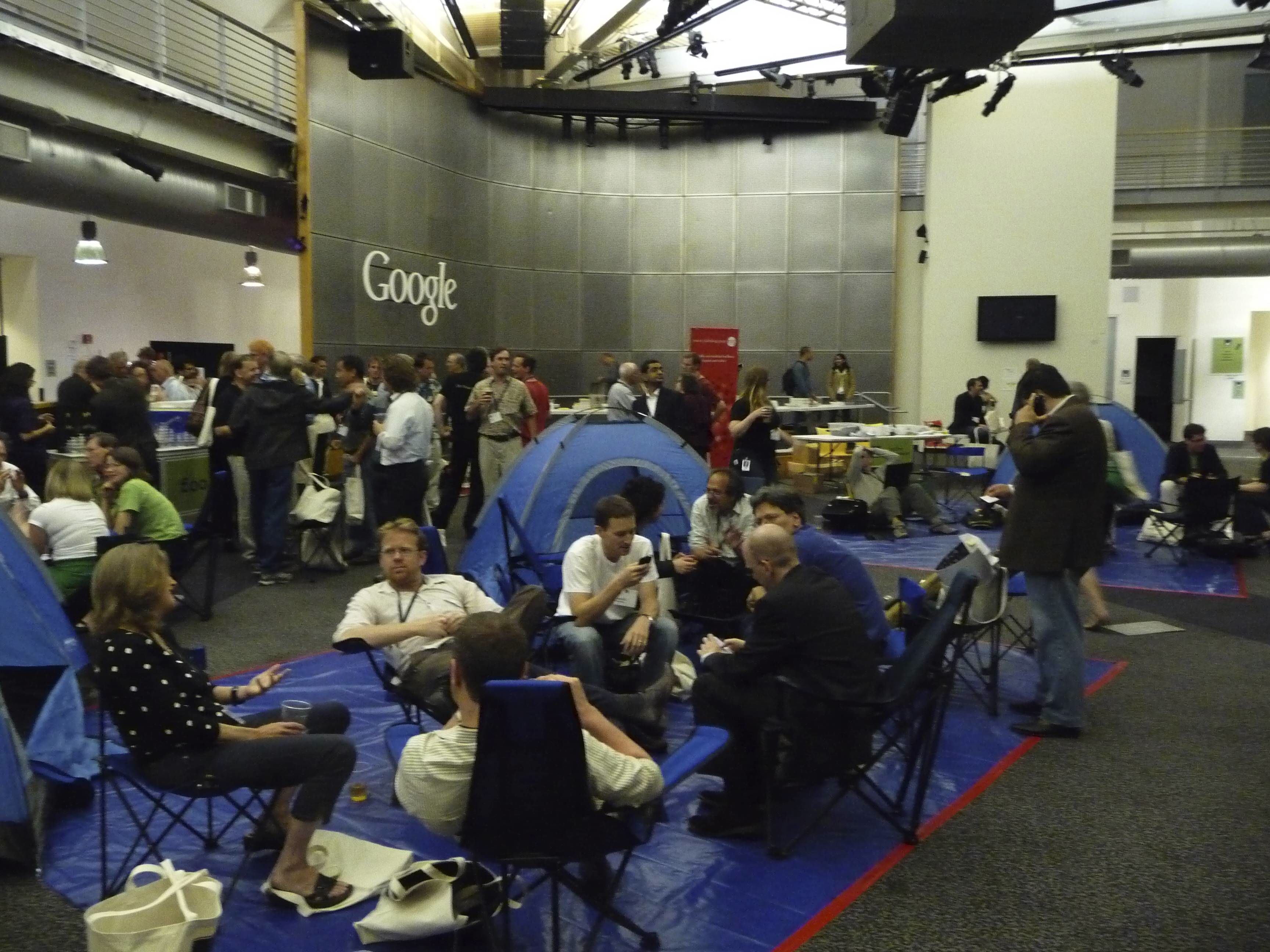The "camp" in the Googlplex atrium