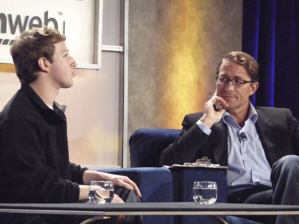 Mark Zuckerberg and John Battelle at the 2009 Web 2.0 Summit. Photo by Michael Clarke.