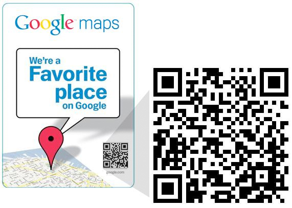 Google's Favorite Places with QR Code