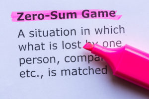 zero sum game word highlighted on the white background