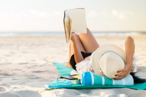 reading on the beach
