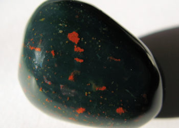 Chalcedony stone with red coloration
