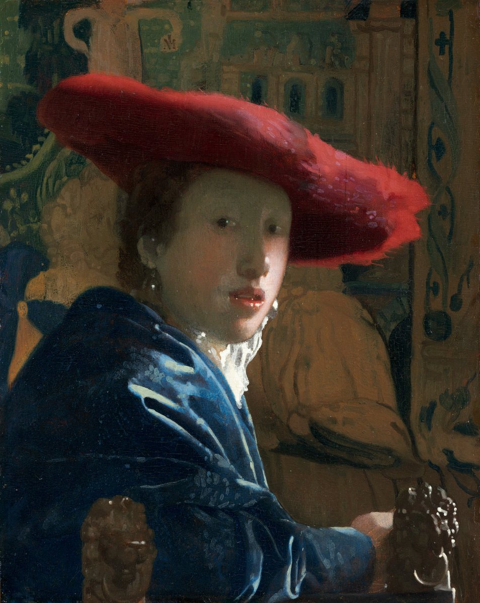 "Girl with the Red Hat", Johannes Vermeer, c. 1665/1666, oil on panel, Andrew W. Mellon Collection