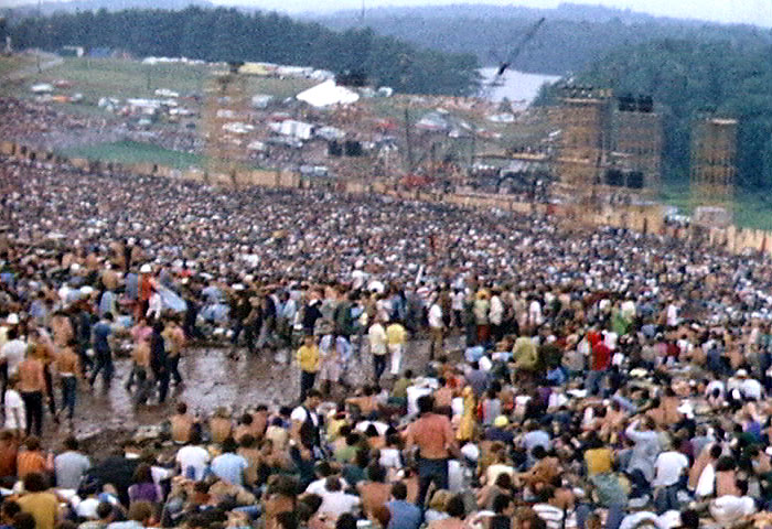 Woodstock crowd and stage