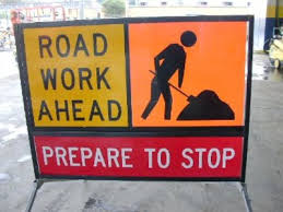 Road Work Ahead Prepare to Stop Sign