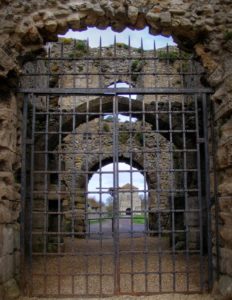 Forbidding castle gate