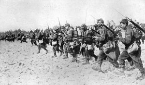 Bayonet soldiers charging