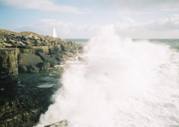 waves against shore