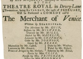 Playbill for The Merchant of Venice