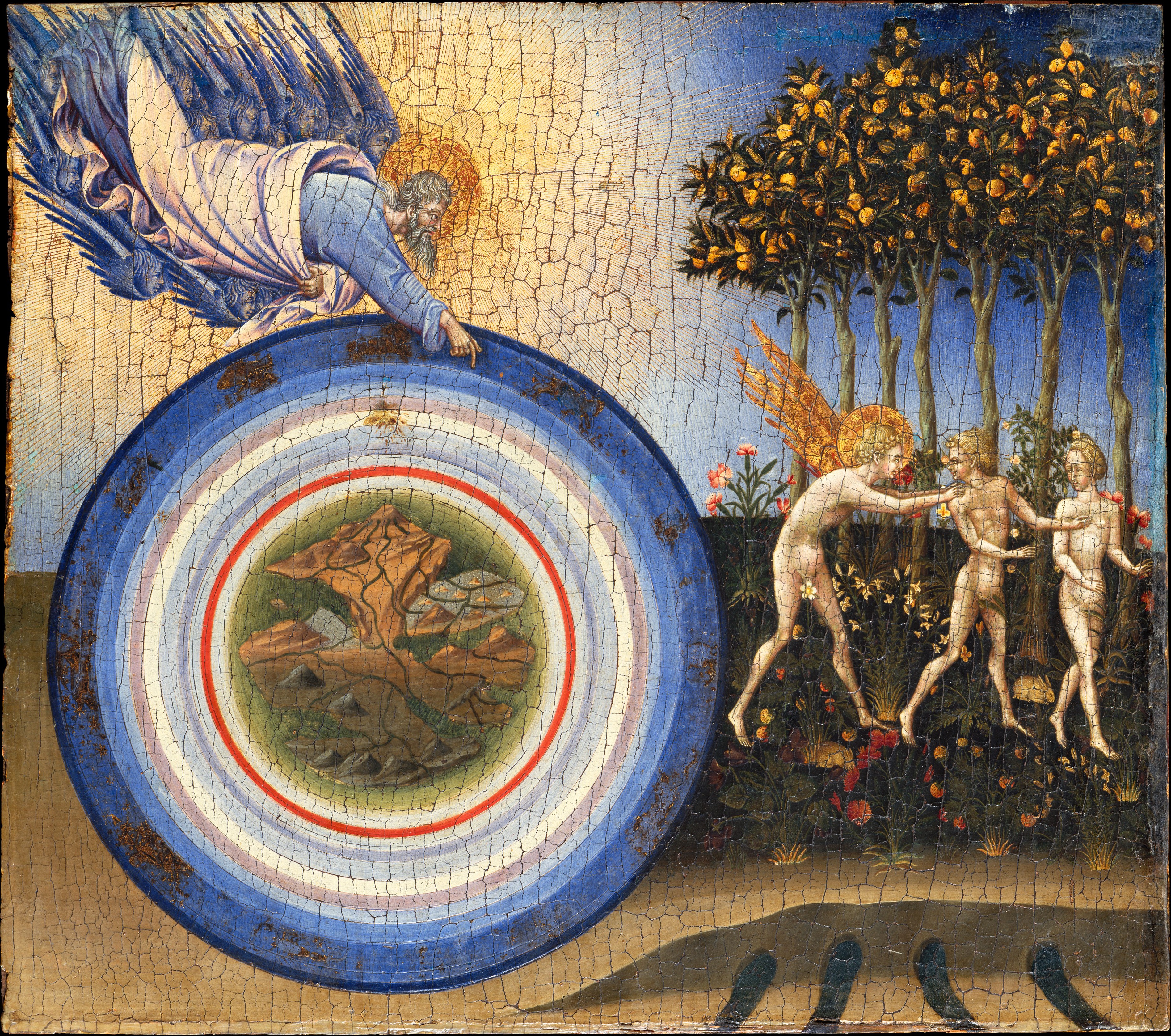 Painting by Giovanni di Paolo of "The Creation of the World and the Expulsion from Paradise"