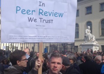 In peer review we trust protest sign