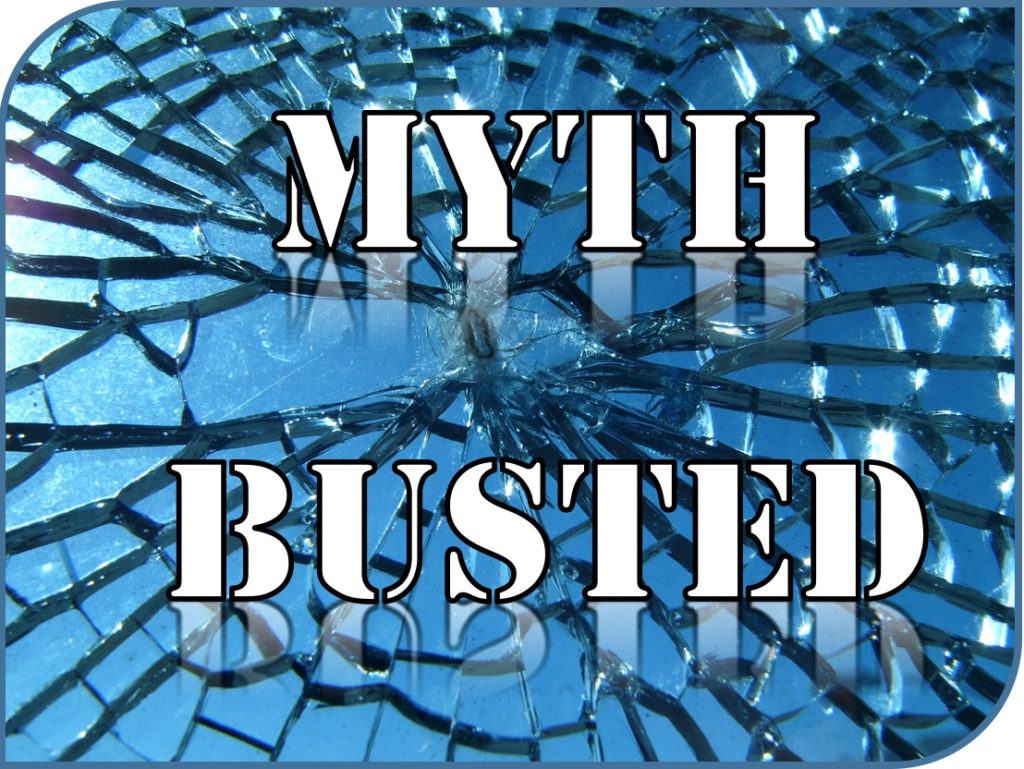 myth busted broken glass
