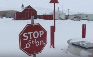 stop sign written in inuktitut