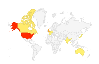 heat map of tsk global readerhsip
