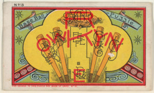 Puzzle Card Number 15, "Base Ball" Puzzle
