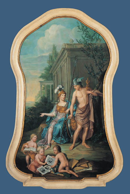 Nicolaas Reyers painting of Athena and Hermes