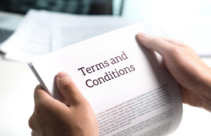 Terms and conditions text in legal agreement