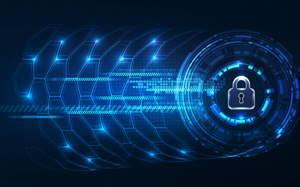 Abstract Technology background.Security concept with padlock icon