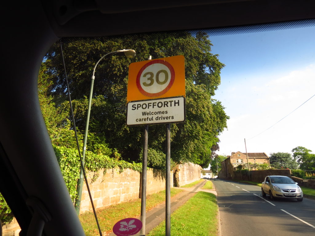 Picture of the street sign welcoming you to Spofforth