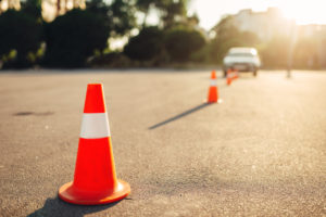 safety cones at driving test