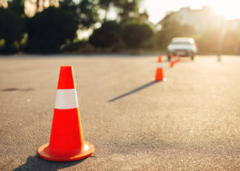 safety cones at driving test