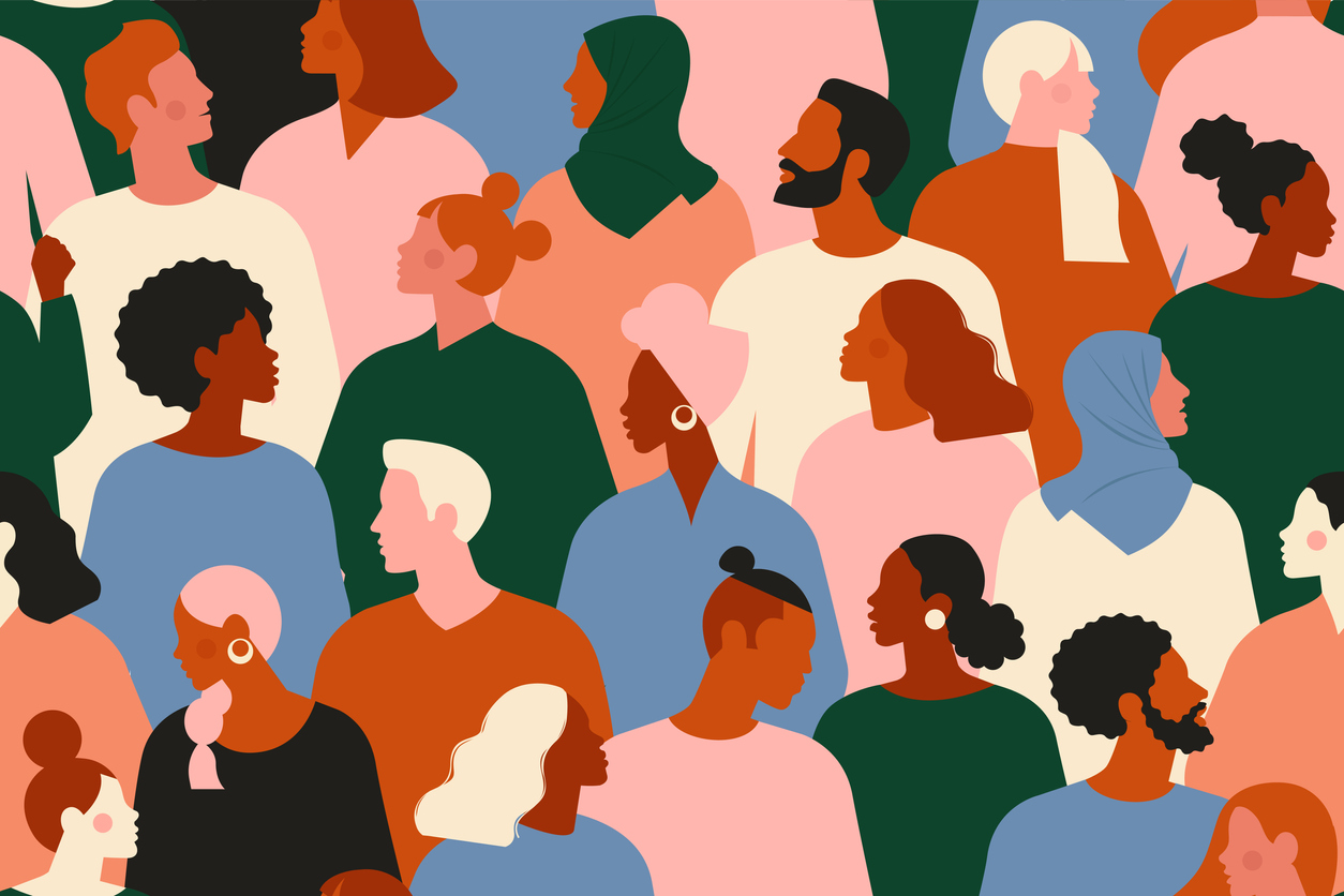 Crowd of young and elderly men and women in trendy hipster clothes. Diverse  group of stylish people standing together. Society or population, social  diversity. Flat cartoon vector illustration. - The Scholarly Kitchen