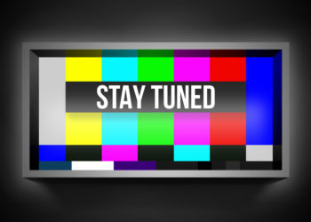 Stay Tuned waiting color television error screen.