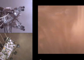 videograb of mars landing footage