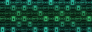 NFT logos on green background