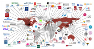 world map showing bioASQ participants