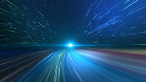blurred image showing acceleration along a highway