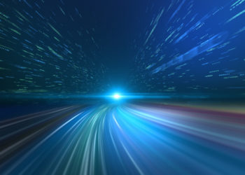 blurred image showing acceleration along a highway