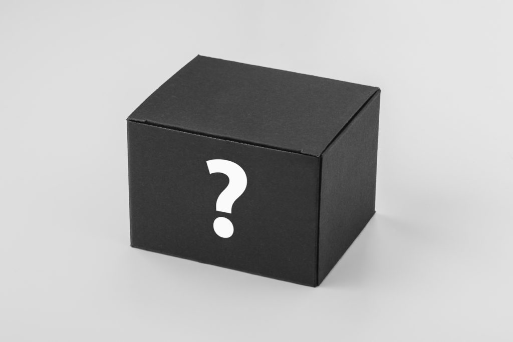 Black box with question mark.