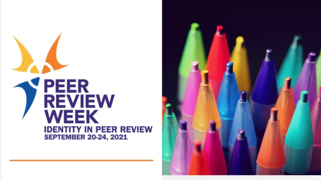 Peer review week logo and image of colored pencils