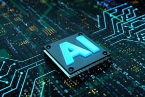 AI Artificial Intelligence CPU Processor. 3D Render
