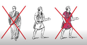 screen grab of different Roman clothing options