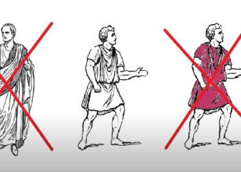 screen grab of different Roman clothing options