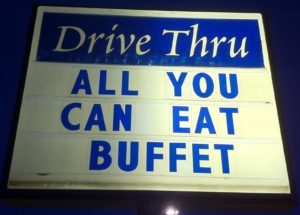 all you can eat buffet sign