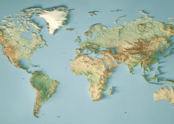 topographic world map