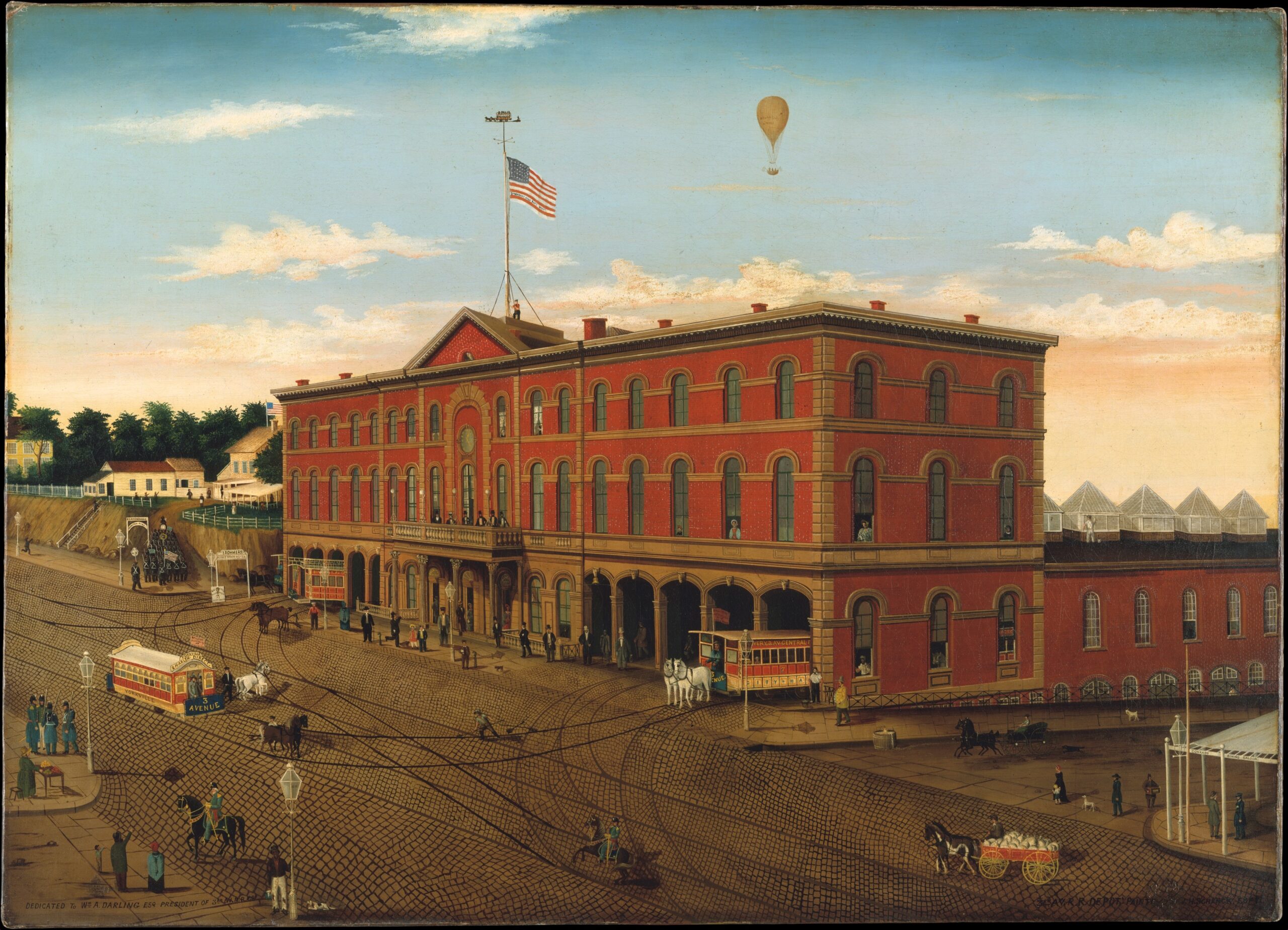 Painting of a railroad depot
