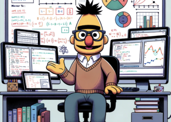AI generated image of Bert from Sesame Street as a data scientist