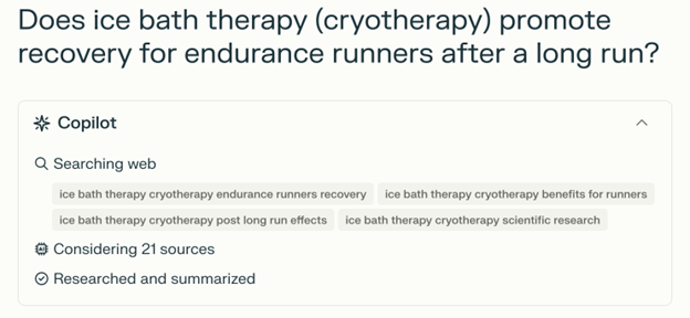 query results from question about ice baths