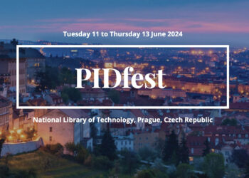 PIDFest logo superimposed over a photo of Prague
