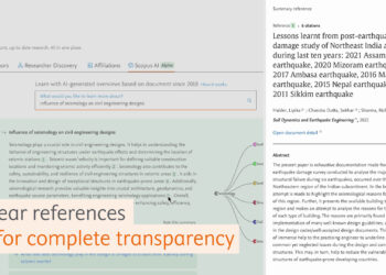 Screengrab from Scopus AI reading "Clear references -- for complete transparency"