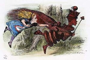 Illustration of The Red Queen's Race from Alice in Wonderland