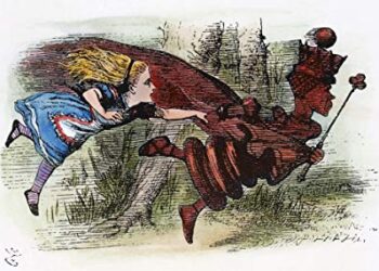 Illustration of The Red Queen's Race from Alice in Wonderland