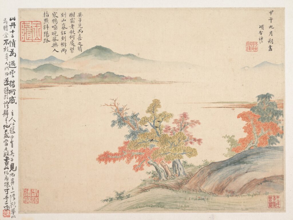 painting of an autumn landscape from Xiang Shengmo, 1654