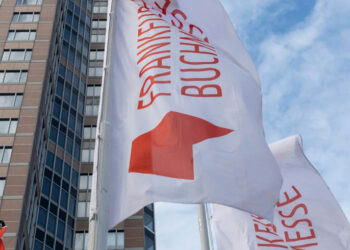 flags in front of Frankfurt book fair