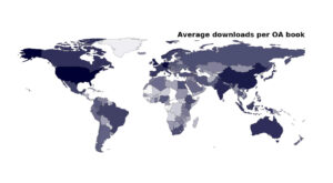 world map showing prevalence of OA book downloads