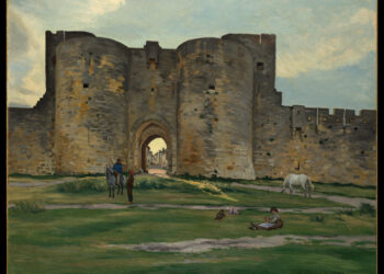 Painting titled Porte de la Reine at Aigues-Mortes